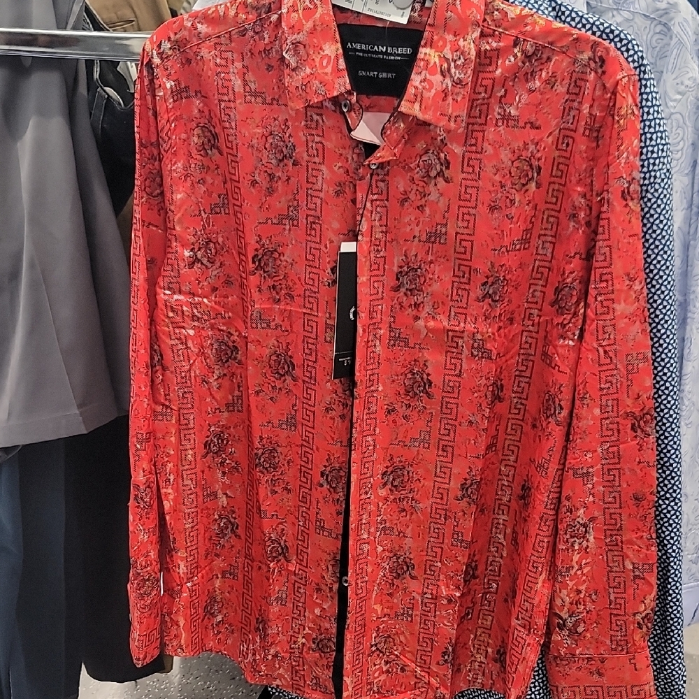 American Rag Red Patterned Shirt